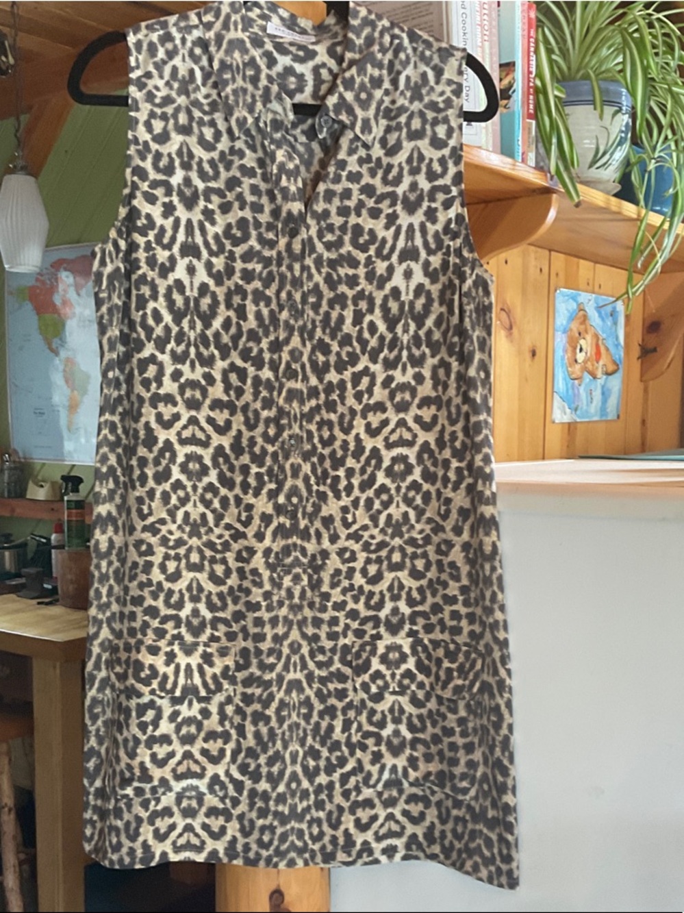 Equipment Leopard Print - Black & Cream Silk Shirtdress